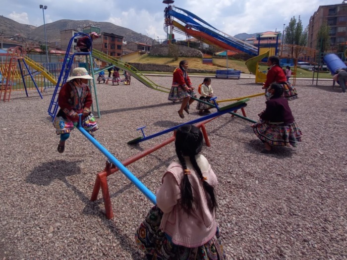 Quechua children on playground