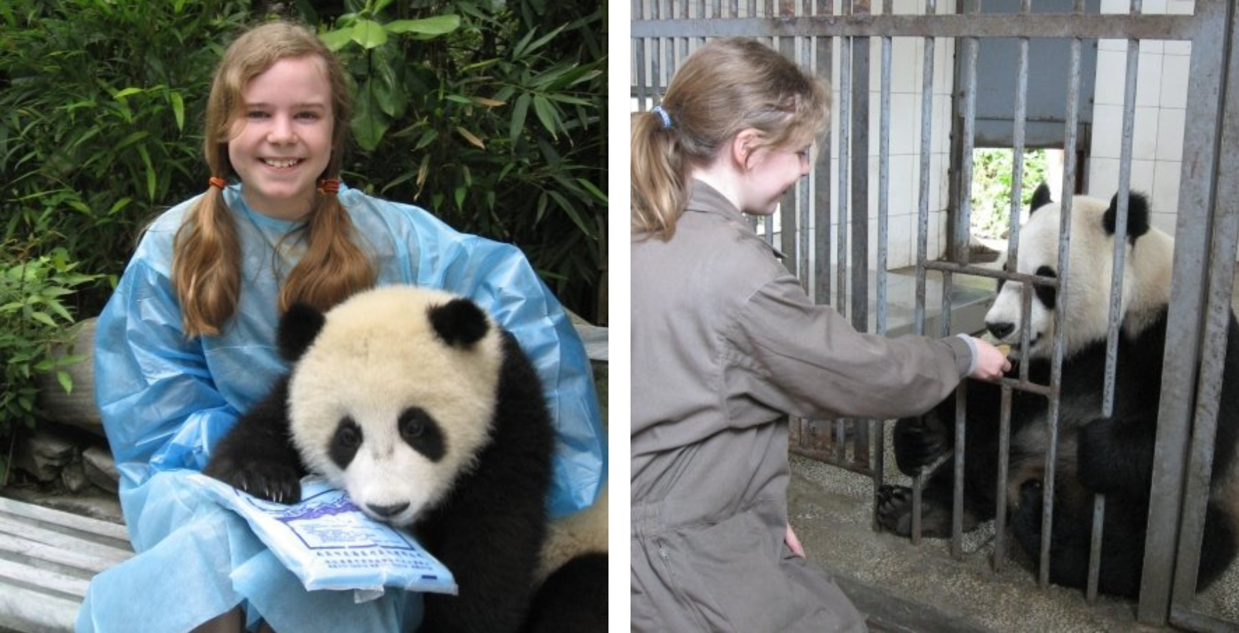 Hailey with Hua Mei the panda